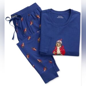 Polo Ralph Lauren 2-Pc Polo Bear Pajama Set Heritage Royal/Red Toggle Brear / M
